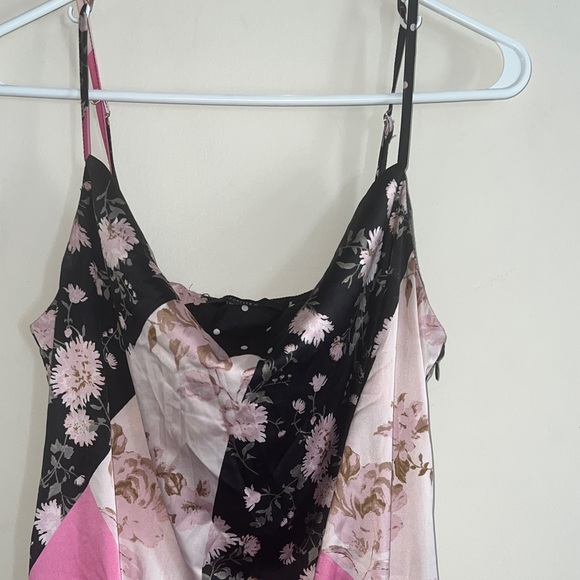 Forever 21 Floral Patchwork Midi Dress - Black, Pink, Cream - Picture 5 of 8